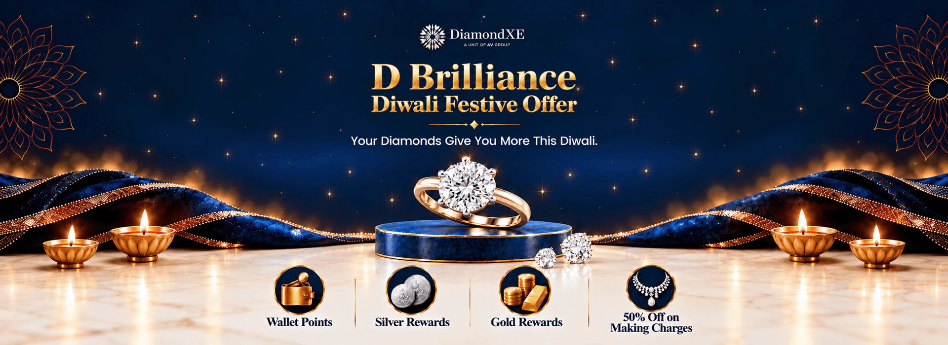 DiamondXE D Brilliance Diwali Festive Offer - Wallet Cash, Silver & Gold Coin rewards